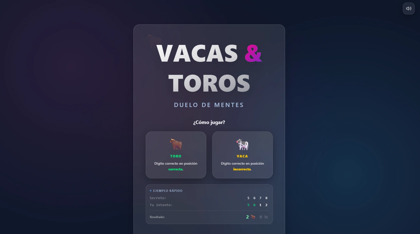 Vacas y Toros — Juego de Lógica